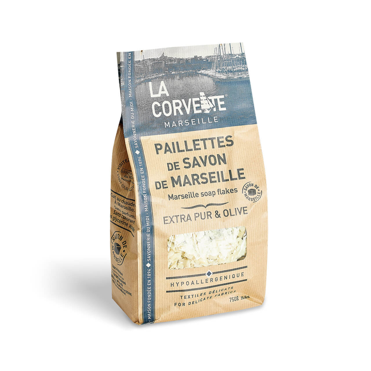 Savon de Marseille en paillettes – Mix EXTRA PUR et OLIVE – Lot 5x750g
