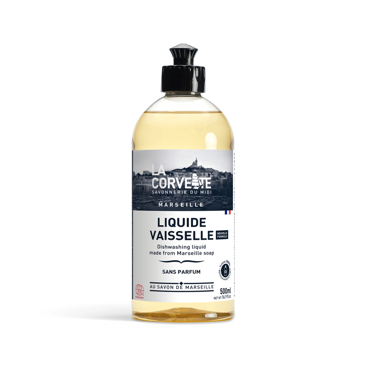 Dishwashing liquid with authentic Marseille soap