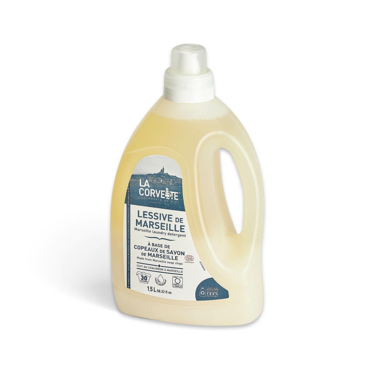 Liquid detergent with Marseille soap