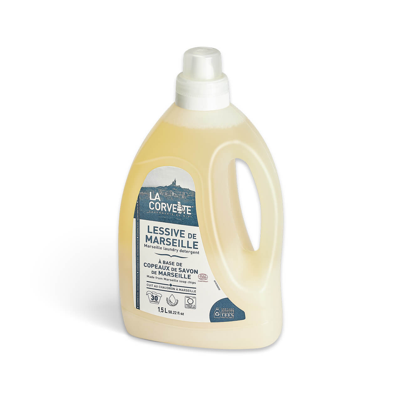 Lessive liquide au savon d'Alep certifiée Ecodétergent - 2 L