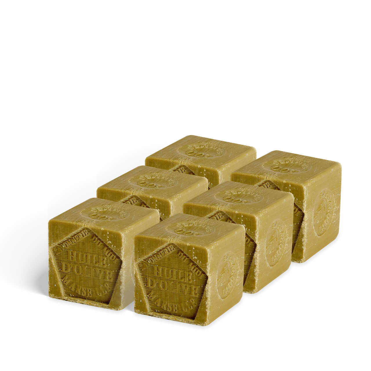 la corvette Cubes de Savon de Marseille OLIVE – Lot 6x500g – Sans emballage – COSMOS NATURAL