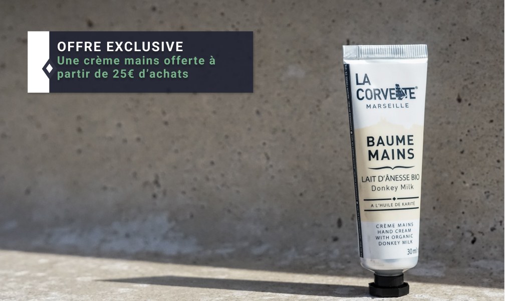 Bannière - une crème mains offert à partir de 25€ d'achats